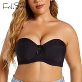 Plus Size Strapless Bra Push Up Women Underwear Seamless Sexy Lingerie Invisible Non Slip