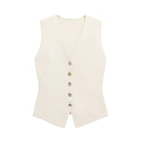 New Undecorated Knitted Vest Knitted Folding Splicing Skirt