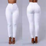 Slim Pencil High Waist Pants Spring Autumn Solid Color Office Ladies Tight Trousers Work Wear Femme-Outfit