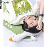 Women T-shirts 2022 Summer Short Sleeve O Neck Loose Tees Happy Duck Pattern Pure Cotton Casual Chic