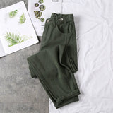 Women High Waist Denim Streetwear Plus Size Loose Harem Ankle-length Trousers Womens Velvet Warm Casual All-match