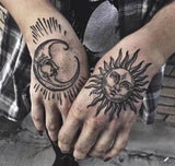 Series Sun And Moon Hand Fake Tattoo Stickers For Men Women Waterproof Temporary Tattos Body Art Arm