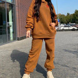 Printed Women's Tracksuit Hoodies Hooded Fleece Oversized Long Sleeve Suit 2 Piece Set Female 2021 Sport Pants Lady