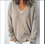 Women's New 3D Color Pattern Printing V Collar Long Sleeve Lazy Leisure