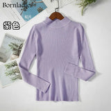 Autumn Winter Basic Turtleneck Knitting Bottoming Warm Sweaters 2021 Women's Pullovers Solid Minimalist Cheap