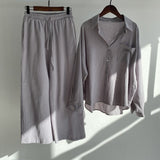 Summer Autumn Cotton Linen Women's 2 Piece Sets Outfits Vintage Elegant Casual Oversized Loose Shirts Blouses and Pants