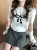 Sleeve Knitted Sweater Women Pure Color 2022 Autumn Y2k Crop Tops Female Elegant Pullover Casual Korean Clothing