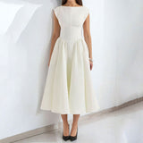 2025 French Pure Fashion Elegant Waist Thin Sleeveless Back Hollow