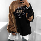 T Shirt Women 2021 Loose Long Sleeve Pullover Tops Spring Autumn Ladies Casual Letter Printing Oversized Woman