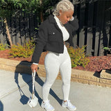 Black White Solid Pocket Cropped Coat Women Jacket Winter Crop Teddy Bear Jacket Female Streetwear 2021 Warm Thick