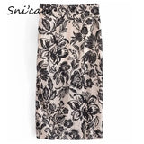 Black Floral Prin High Split Sexy Skirt Za 2021 Women Fashion High Waist Midi Faldas Mujer Ladies Long Jupe Femme