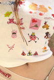 Graphic Crop Top Y2k Streetwear Cartoon Printed White Tank Tops Cute Sexy Summer Clothes for Women