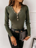 Pullovers Autumn Spring Winter Sexy Hole Women Shirt Button Slim Long Sleeve Elegant Tops Tee T