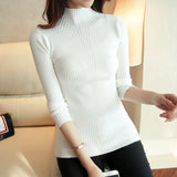 Winter Turtleneck Pullovers Women Sweaters Fashion Solid Long Sleeve Tops Sweater Knitted Jumper Pull Femme Clothing
