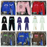 55555 Hip Hop Printed Letter Cobweb Hoodie Hoodie Couple Style Hoodie Trend-Outfit