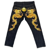 High Street Jeans Male Personality Printed Hip Hop Fashion Clothing Straight Pants High Waist Y2K Jeans-Outfit