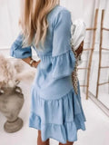 Dress Summer Casual Half Sleeve Loose Mini Dress Women Reffle Loose Boho Beach Dresses Vintage Jean Vestidos 2023 Robes-Outfit