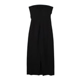 New Spring Style Midi Fold Decoration Forked Design Breast Dress 2698707-Outfit