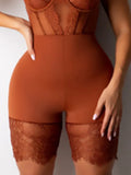 Summer Sexy Bodycon Rompers Womens Jumpsuits Lace Backless Patchwork Rompers Playsuits One Piece Outfit Black