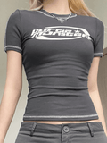 Stitched Short Sleeve Logo Graphic Tee-Outfit