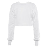 Sexy Long Sleeve T Shirt Ladies Women Sweatshirt 2021 Spring Fashion Irregular Cut White Black