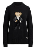 2025 New Women's Bear Embroidered Cartoon Loose Version Of Heavy Industry Round-Neck Knitted