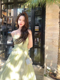 Sweet Strap Evening Midi Dress for Women Elegant Party Female Fairy Beach Bodycon Dress Korean Fashion Summer 2023