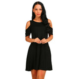 Women Summer Dress 2020 Solid Beach Dresses Female Off Shoulder Long Vestidos Beach Sexy Sundress Casual