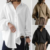 Stylish Women's Lapel Blouses ZANZEA 2022 Puff Sleeve Shirts Casual Button Blusas Female Solid Asymmetrical