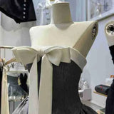 Vietnamese A-Word Sweet Spicy Wind Niche Unique Chested Bowed Ponopne Dress + Bottom Anti-Walking