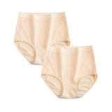 2 pcs/lot High Waist Panties Cotton Underwear Women Solid Plus Size Female Lingerie M -