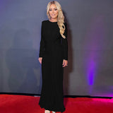 Women's Evening Dress 2025 Summer New Fashion Temperament Dress With A Round-Neck Long-Sleeved