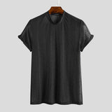 Fashion Men Mesh T Shirt Transparent Short Sleeve Slim Shiny Party Nightclub Sexy Thin T-shirts 2021 Breathable