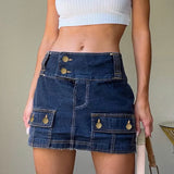 Cow Girl Denim Cute Skirts Womens Summer Clothes Autumn Streetwear Outfits Casual High Waisted Mini Pencil