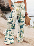 Spring And Summer New Four Seasons Of Leisure Wide Leg Trousers Print Burst Loose Trousers