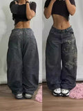 Sales Of New Loose Jeans Embroidered Hip Hop Casual Jeans High Street Men's High Waist Hip Hop-Outfit