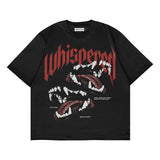 Loose Y2k Top Happy Hip Hop Print Short-Sleeved Goth T-Shirt Lovers' Sweatshirt Men's Wear-Outfit