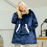 Oversize Hoodie Sweatshirt for Women Hoody Sweatshirt Winter Sherpa Blanket Coats Pull Femme Sweat Plaid Giant TV