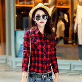 Women's Plaid Shirts 2021 Autumn New Ladies Casual Delicate Tops Youth College Style Lady Long Sleeve Blouse