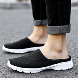 o'clock All-match Men Casual Mules Super Light Male Flat Shoes Fashion Breathable Couple Half Slippers Soft Bottom Big