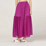 Patchwork Mesh Casual Skirt For Women High Waist A Line Asymmetrical Midi Skirts Female Summer Clothing Style