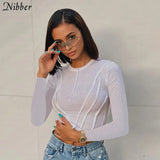 Stylish Lrregular Cut Rib Knit Patchwork Tshirt Women Solid Skinny Streetwear 2020 Fall Casual Activity Crop Tops