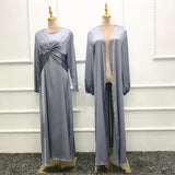 Solid Color Fresh And Sweet Two-piece Dress Cardigan