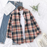 Plaid Shirt Women 2021 New Spring Autumn Womens Tops Loose Design Style Lady Casual Long Sleeve Blouse Clothes