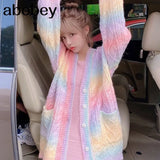 sweater women 2022 new spring and autumn outer wear sweater Japanese plush loose sweater cardigan