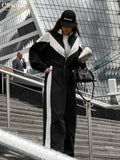 Casual Loose Women'S Tracksuit Winter Elastic Waist Pants Set Fashion Patchwork Shirts Two Piece Sets Womens