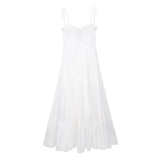 / Summer 2024 New European Station Laminated Poplin Dress Ladies' White Skirt 2673072-Outfit