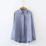 solid color ladies shirts Women's Blouses Spring Autumn Long Sleeve Shirts Tops Blusas