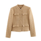 New Gold Button Knitted Vest Small Folding Splicing Skirt
