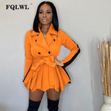 Patchwork Office Lady Ruffles Sexy Bodycon Dress Women Fall Sashes Long Sleeve A Line Mini Dress Female Casual Short